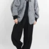 Laundry B Chenille Hooded Buckle Bomber Jacket Slate