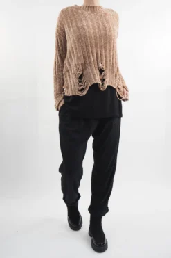 Laundry B Cobain Ladder Knit Top Caramac