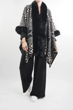 Laundry B Navajo Faux Fur Jacket Black
