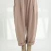 Made In Italy Apres Flat Front Pleat Jogger Antique Rose