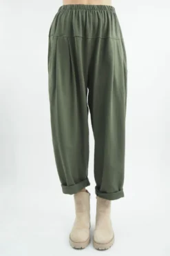 Made In Italy Apres Flat Front Pleat Jogger Bonsai