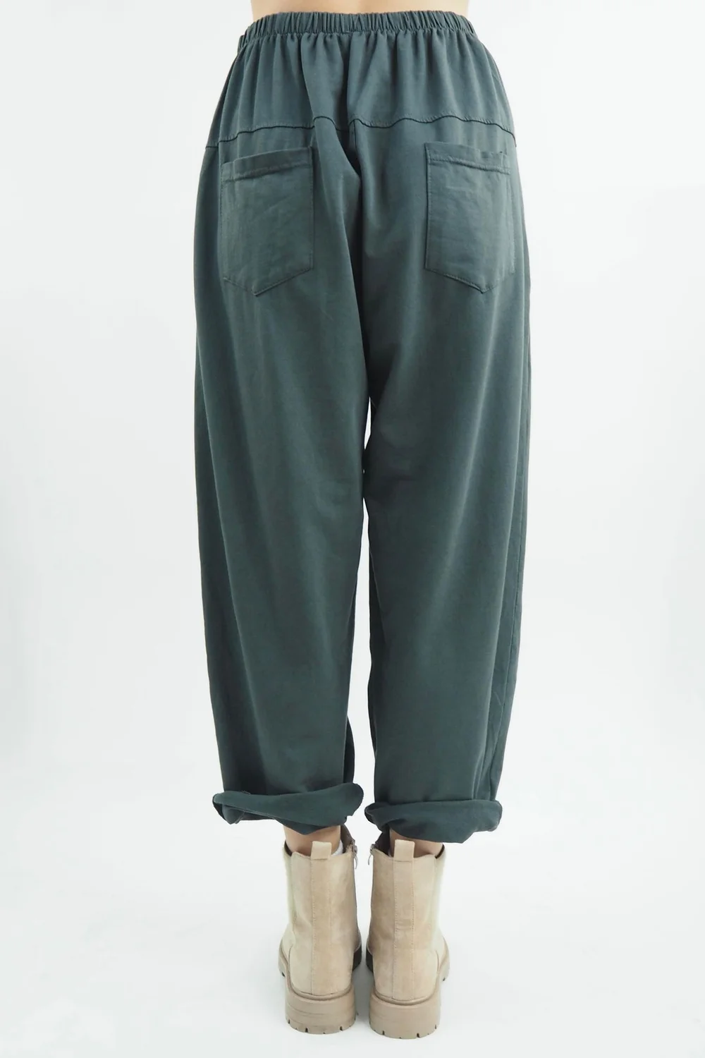 Made In Italy Apres Flat Front Pleat Jogger Shadow Grey 3 Made In Italy Apres Flat Front Pleat Jogger Shadow Grey - Image 3