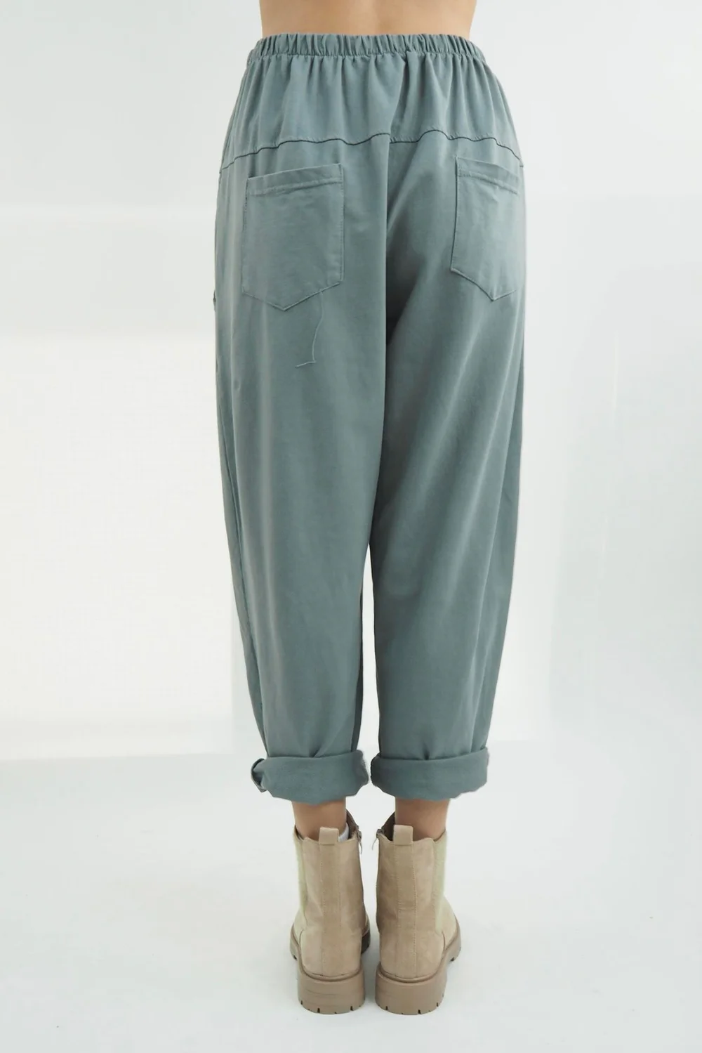 Made In Italy Apres Flat Front Pleat Jogger Steel 3 Made In Italy Apres Flat Front Pleat Jogger Steel - Image 3