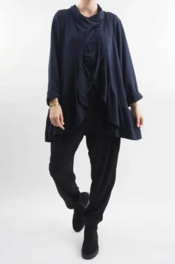 Made In Italy Apres Ruffle Jacket Ink