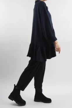 Made In Italy Apres Ruffle Jacket Ink -Kenn Shop made in italy apres ruffle jacket ink203.jpg