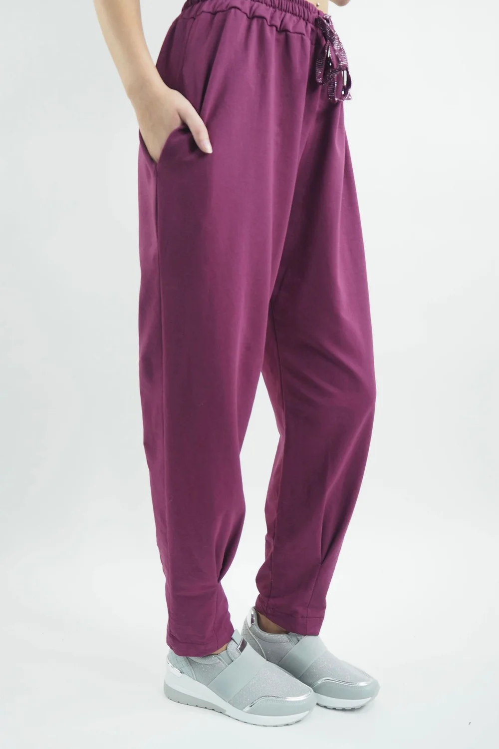 Made In Italy Apres Skinny Dart Jogger Plum 4 Made In Italy Apres Skinny Dart Jogger Plum - Image 4