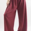 Made In Italy Belgravia Pull On Stretch Wide Leg Trouser Cranberry Marl