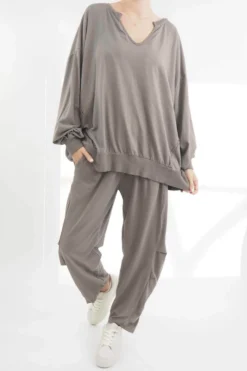 Made In Italy Bodhi Slouch V Sweatshirt Mushroom