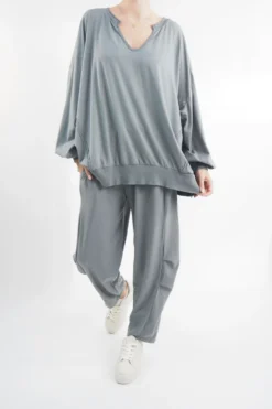 Made In Italy Bodhi Slouch V Sweatshirt Steel