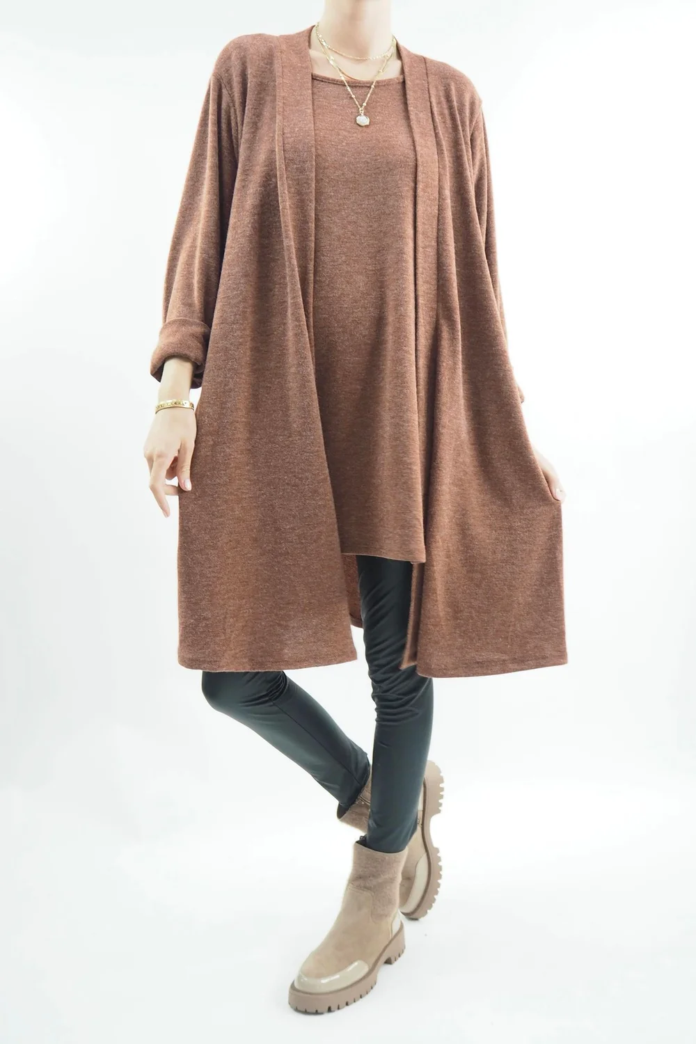 Made In Italy Chalet 2 Became 1 Dress Cognac 4 Made In Italy Chalet 2 Became 1 Dress Cognac - Image 4