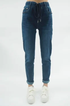 Made In Italy Classic Athleisure Jean Dark Denim