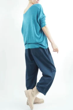 Made In Italy Classic Super Soft Fine Knit Top Prussian -Kenn Shop made in italy classic super soft fine knit prussain02.jpg