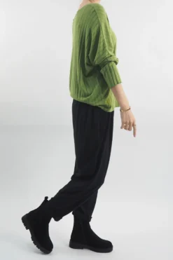 Made In Italy Classic Super Soft Ribbed Fine Knit Top Matcha / 6 Made In Italy Classic Super Soft Ribbed Fine Knit Top Matcha / -Kenn Shop made in italy classic super soft ribbed fine knit matcha 3.jpg