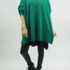 Made In Italy Conrad Classic Blanket Knit Top Emerald