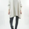Made In Italy Conrad Oversized Fray Cowl Knit Top Stone