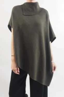 Made In Italy Conrad Tilt Knit Top Khaki