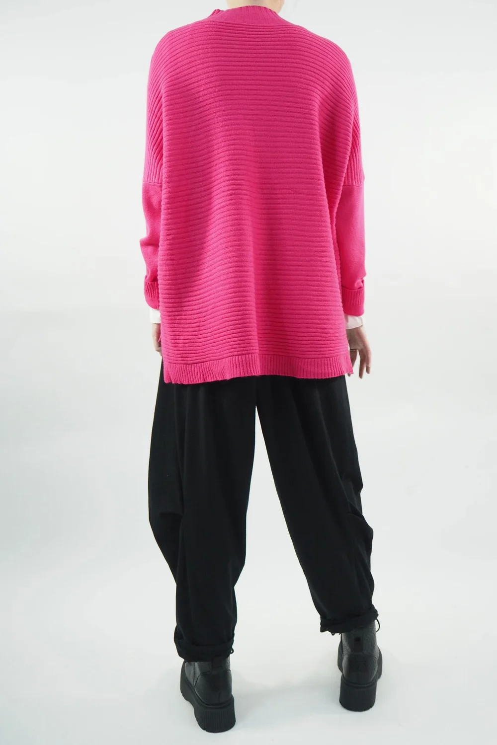 Made In Italy Conrad Turtle Ribby Knit Top Geranium 3 Made In Italy Conrad Turtle Ribby Knit Top Geranium - Image 3