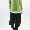 Made In Italy Conrad Turtle Ribby Knit Top Matcha