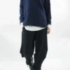Made In Italy Conrad Turtle Ribby Knit Top Navy