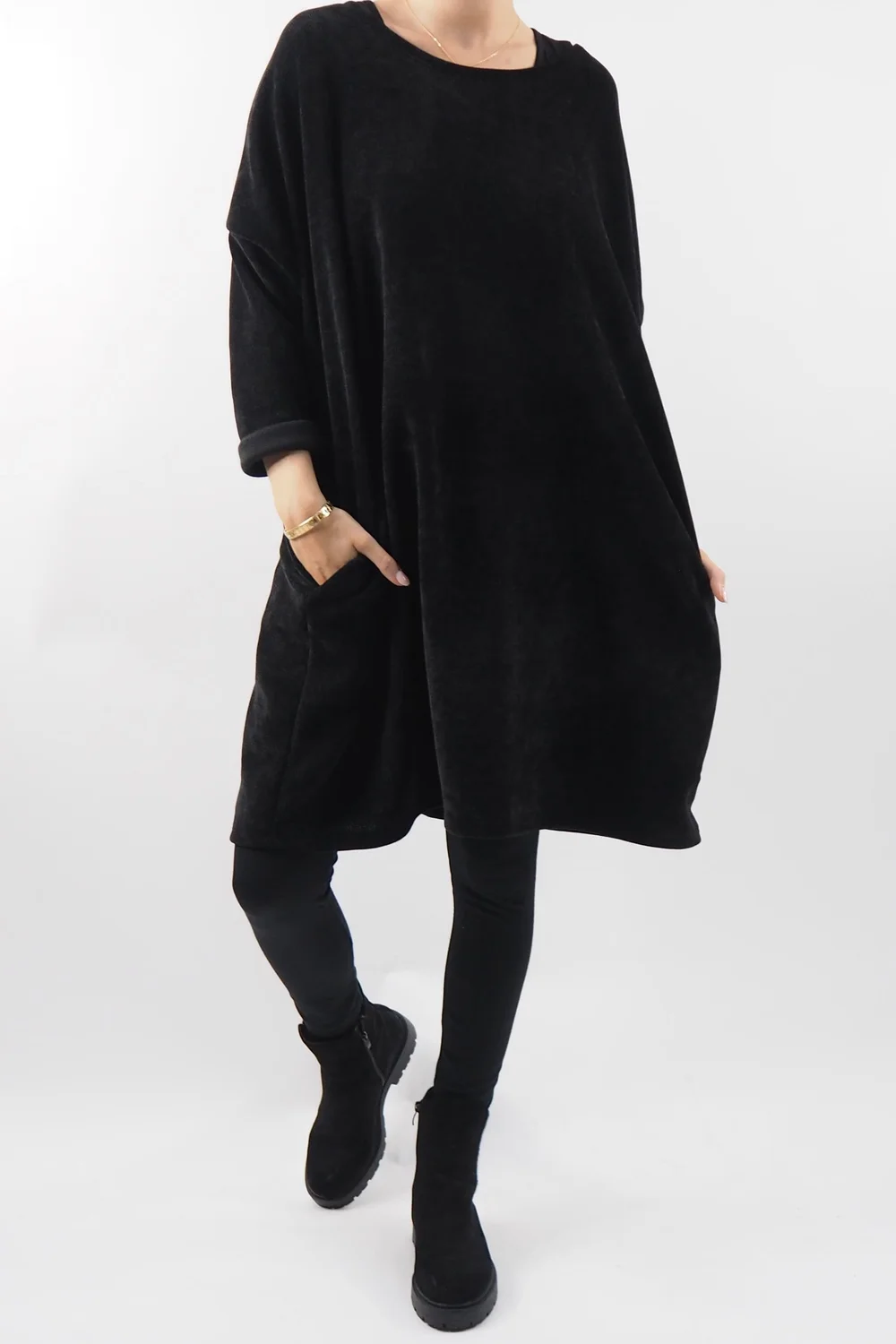 Made In Italy Dusk Sac Tunic Black * 3 Made In Italy Dusk Sac Tunic Black * - Image 3