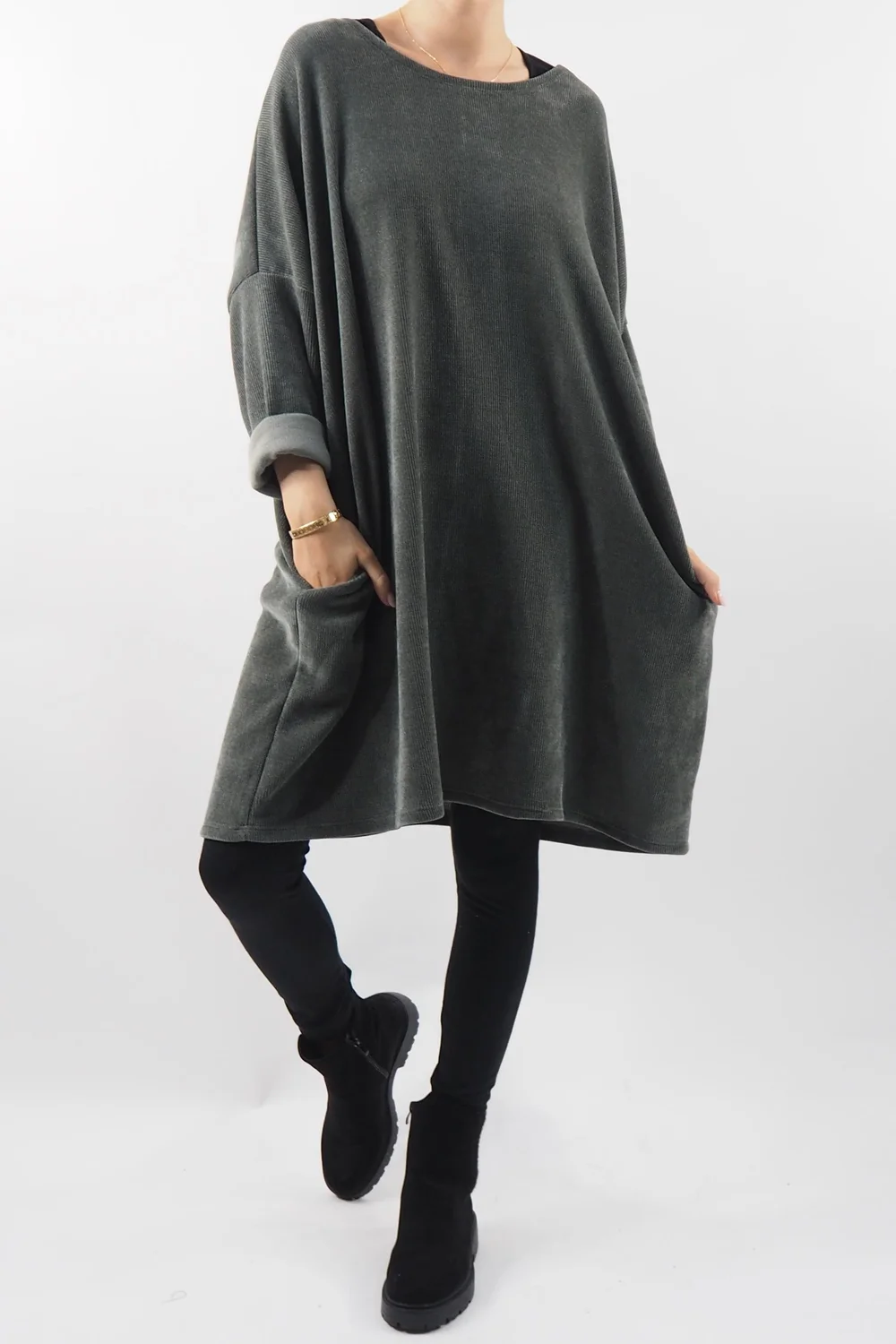 Made In Italy Dusk Sac Tunic Khaki 1 Made In Italy Dusk Sac Tunic Khaki