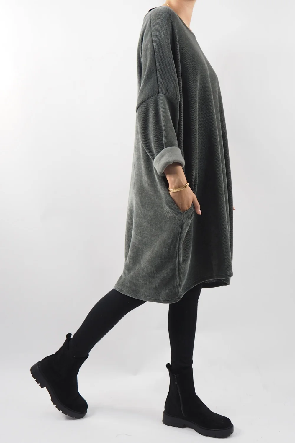 Made In Italy Dusk Sac Tunic Khaki 2 Made In Italy Dusk Sac Tunic Khaki - Image 2