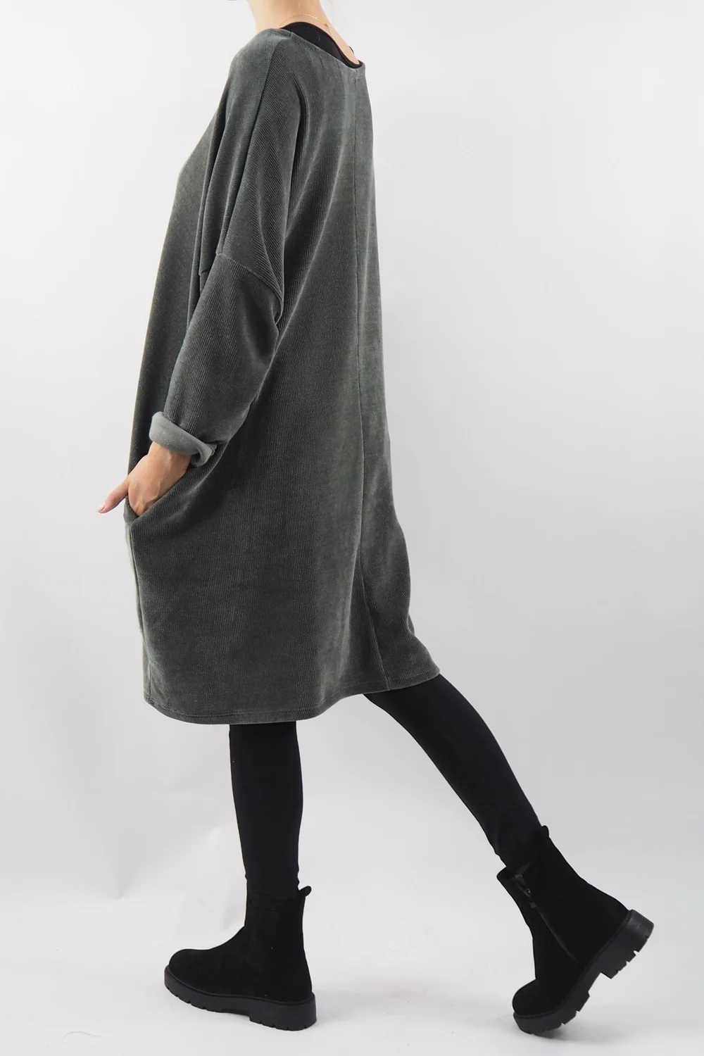 Made In Italy Dusk Sac Tunic Khaki 4 Made In Italy Dusk Sac Tunic Khaki - Image 4