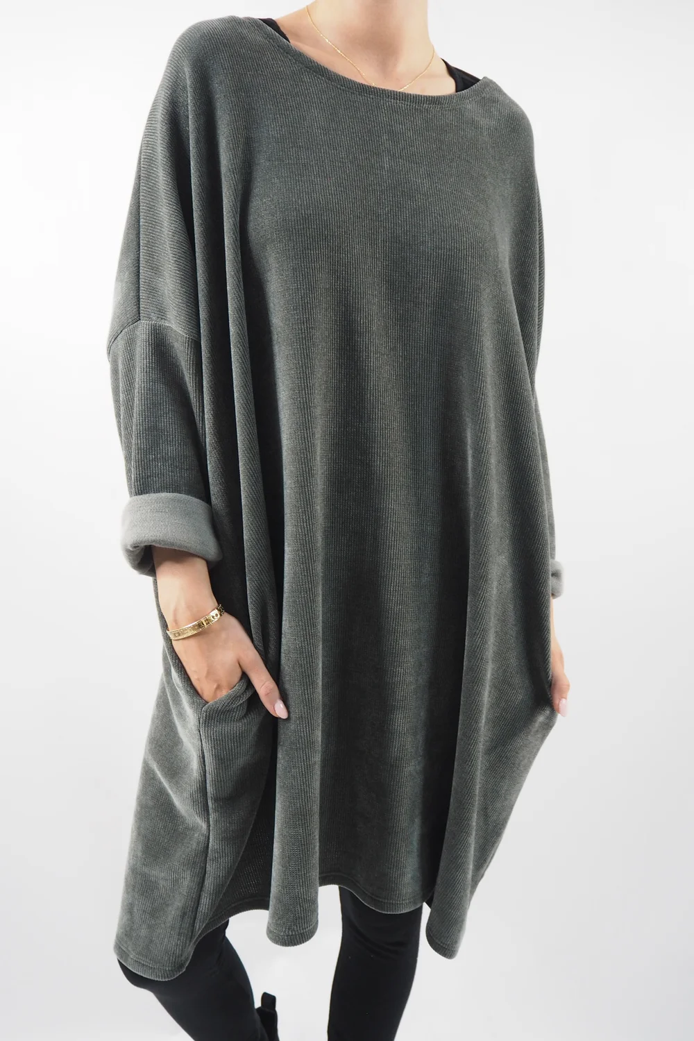 Made In Italy Dusk Sac Tunic Khaki 5 Made In Italy Dusk Sac Tunic Khaki - Image 5