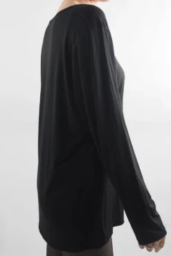 Made In Italy Fine Jersey Long Sleeve Top Black / 4 Made In Italy Fine Jersey Long Sleeve Top Black / -Kenn Shop made in italy fine jersey long sleeve top black202.jpg