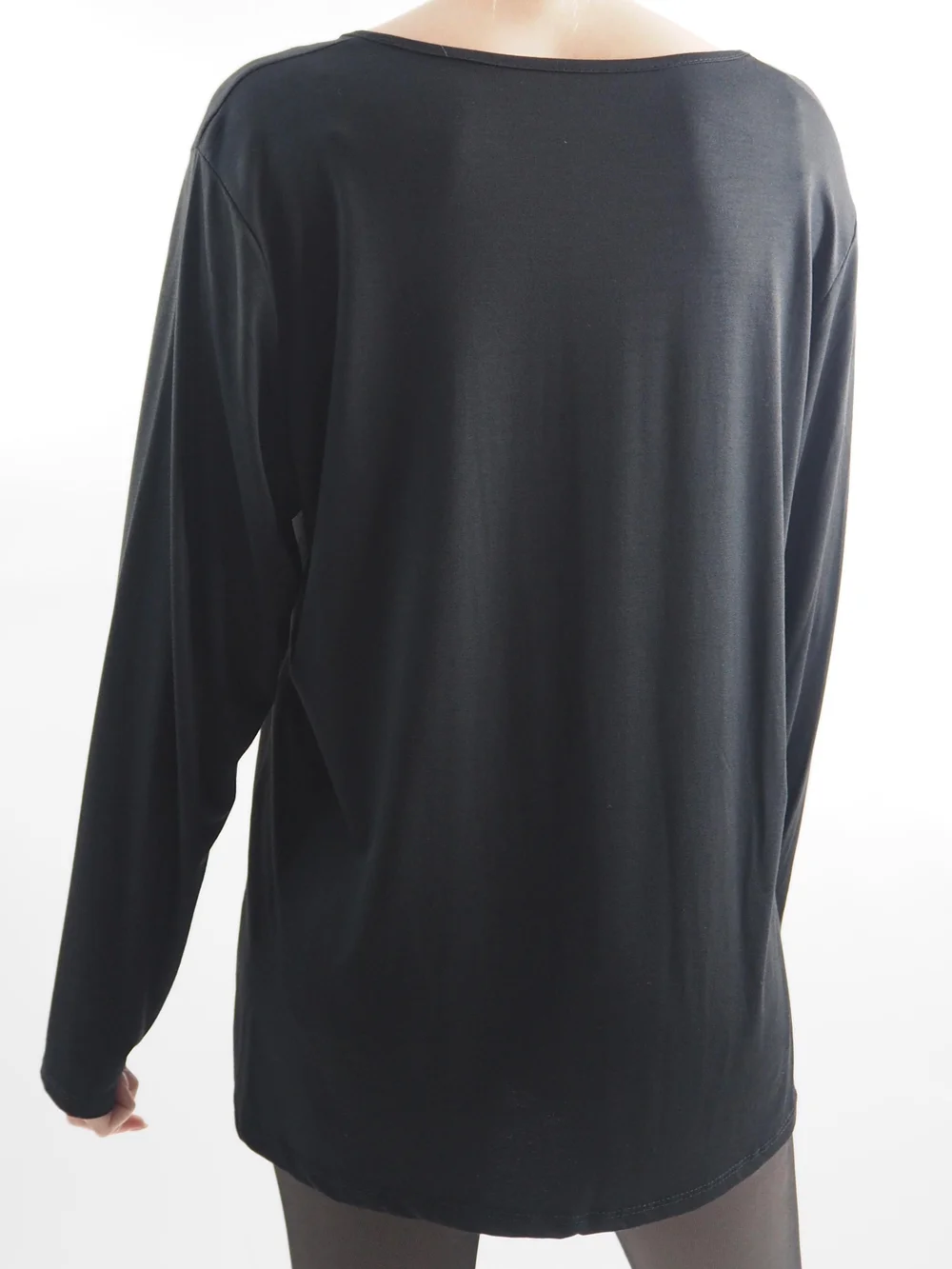 Made In Italy Fine Jersey Long Sleeve Top Black / 3 Made In Italy Fine Jersey Long Sleeve Top Black / - Image 3