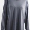 Made In Italy Fine Jersey Long Sleeve Top Graphite Grey