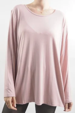 Made In Italy Fine Jersey Long Sleeve Top Rose