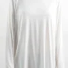 Made In Italy Fine Jersey Long Sleeve Top Warm White
