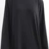 Made In Italy Fine Jersey Polo Neck Top Black