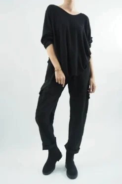 Made In Italy GiGi Cargo Magic Trouser Black -Kenn Shop made in italy gigi cargo magic trouser black05.jpg