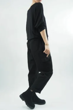 Made In Italy GiGi Cargo Magic Trouser Black -Kenn Shop made in italy gigi cargo magic trouser black06.jpg