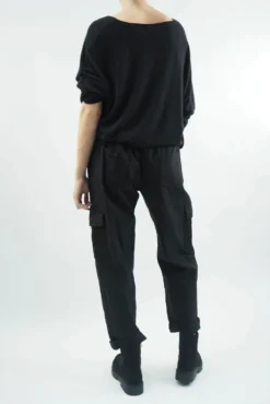 Made In Italy GiGi Cargo Magic Trouser Black -Kenn Shop made in italy gigi cargo magic trouser black07.jpg