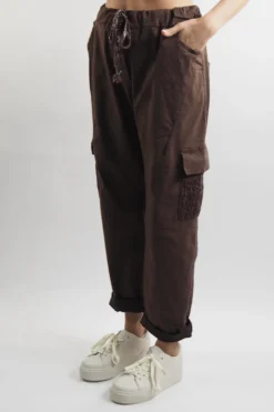 Made In Italy GiGi Cargo Magic Trouser Cocoa -Kenn Shop made in italy gigi cargo magic trouser cocoa 4.jpg