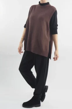 Made In Italy Halo Knit Tank Top Chocolate -Kenn Shop made in italy halo knit tank chocolate 2.jpg