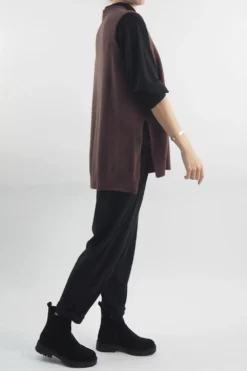 Made In Italy Halo Knit Tank Top Chocolate -Kenn Shop made in italy halo knit tank chocolate 3.jpg