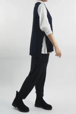 Made In Italy Halo Knit Tank Top Ink -Kenn Shop made in italy halo knit tank navy 3.jpg