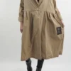 Made In Italy Hope Lapel Smock Mac Soft Camel