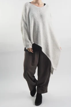 Made In Italy Hush Super Slant Knit Top Stone