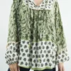 Made In Italy Joplin Folk Blouse Olive