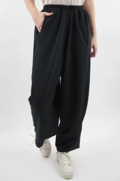 Made In Italy Lagenlook Classic Cocoon Pant Black
