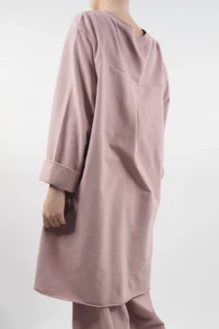 Made In Italy Lagenlook High Low Pocket Sweatshirt Antique Rose -Kenn Shop made in italy lagenlook high low pocket sweatshirt antique rose 3.jpg