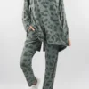 Made In Italy Lounging Leopard Set Soft Khaki