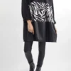 Made In Italy Moxie Zebra Panel Top Black