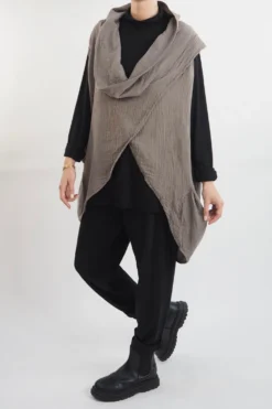 Made In Italy Obi Crepe Cotton Cross Cowl Tank Mushroom -Kenn Shop made in italy obi crepe cotton cross cowl tank mushroom14.jpg