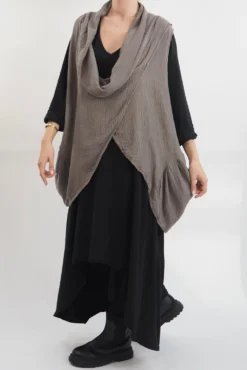 Made In Italy Obi Crepe Cotton Cross Cowl Tank Mushroom -Kenn Shop made in italy obi crepe cotton cross cowl tank mushroom18.jpg